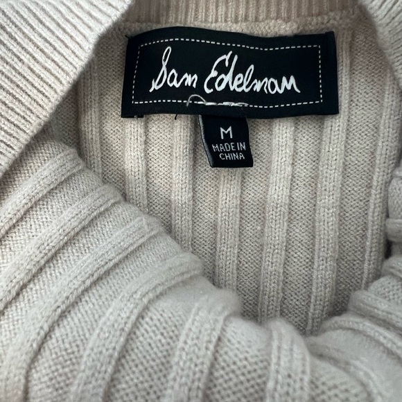 Sam Edelman Rib-Knit Long Sleeve Sweater Dress - Cream - Picture 3 of 15